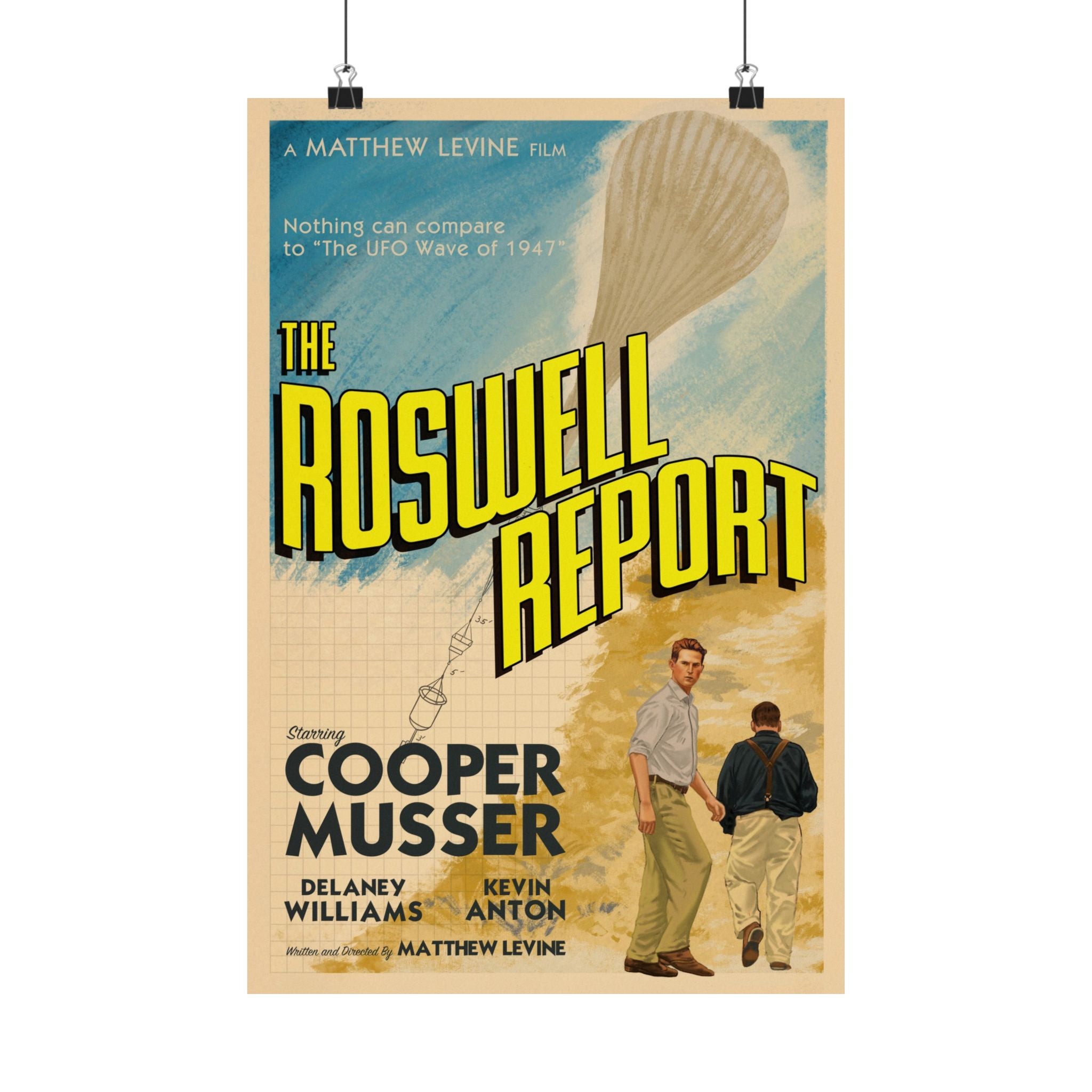 Roswell Report Vintage Movie Poster - Satin Print