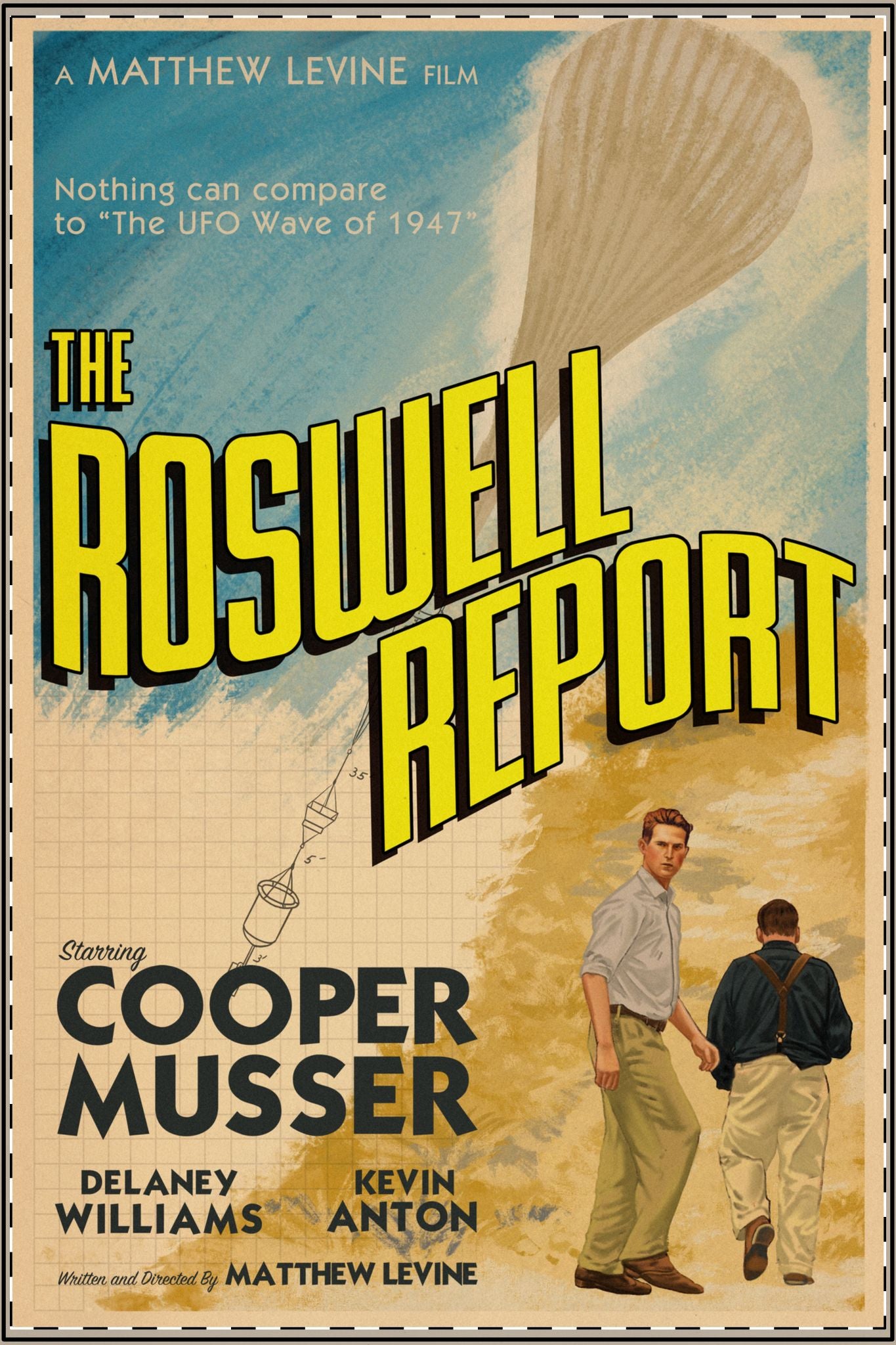 Vintage "The Roswell Report" Movie Poster - Satin Print